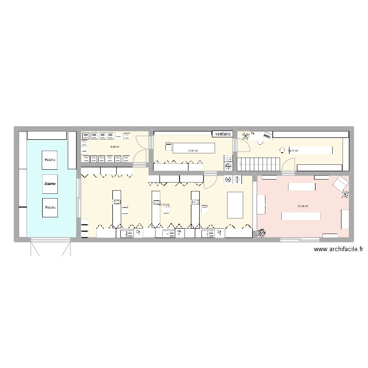 Réaménagmenent 2. Plan de 6 pièces et 123 m2