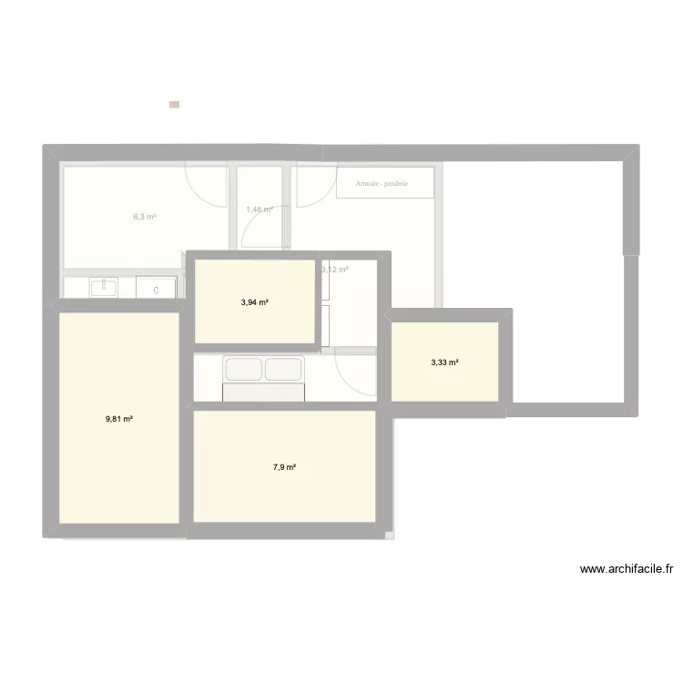 Plan1. Plan de 13 Pièces et 133 m² Plan1. Plan de 13 Pièces et 133 m²