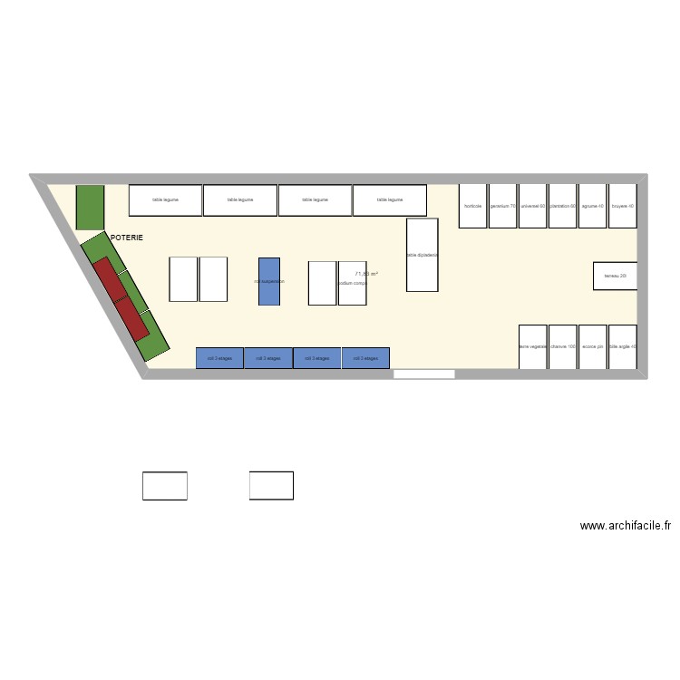 mailly ext. Plan de 1 pièce et 72 m2