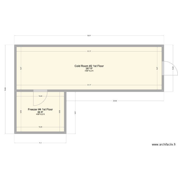 DES Freezer 4 Cold Room 2. Plan de 0 pièce et 0 m2