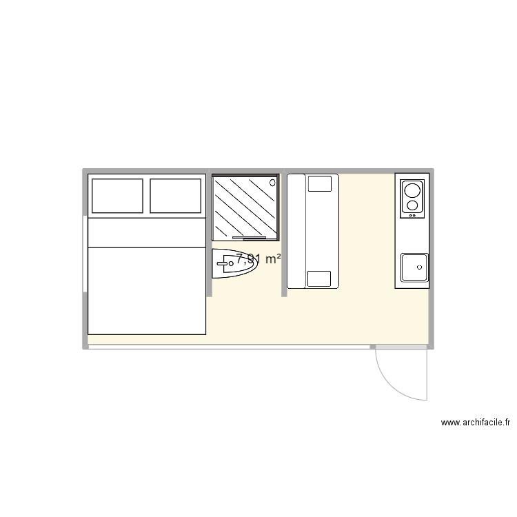 amenagement camion pizza camping car. Plan de 1 pièce et 8 m2