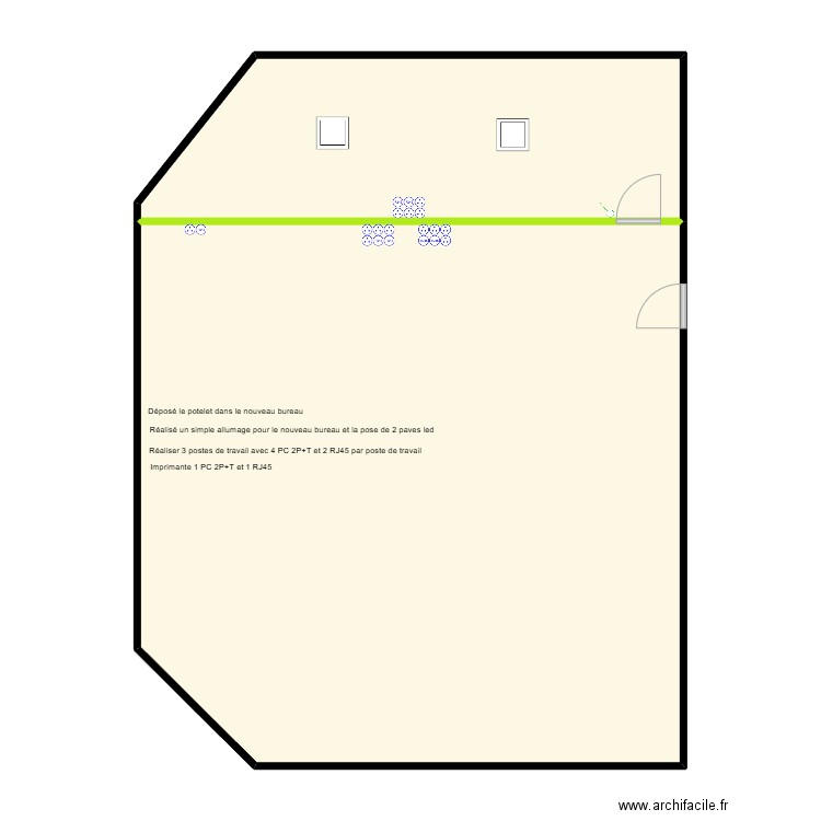 GUYENNE PLASTIQUE. Plan de 2 pièces et 120 m2