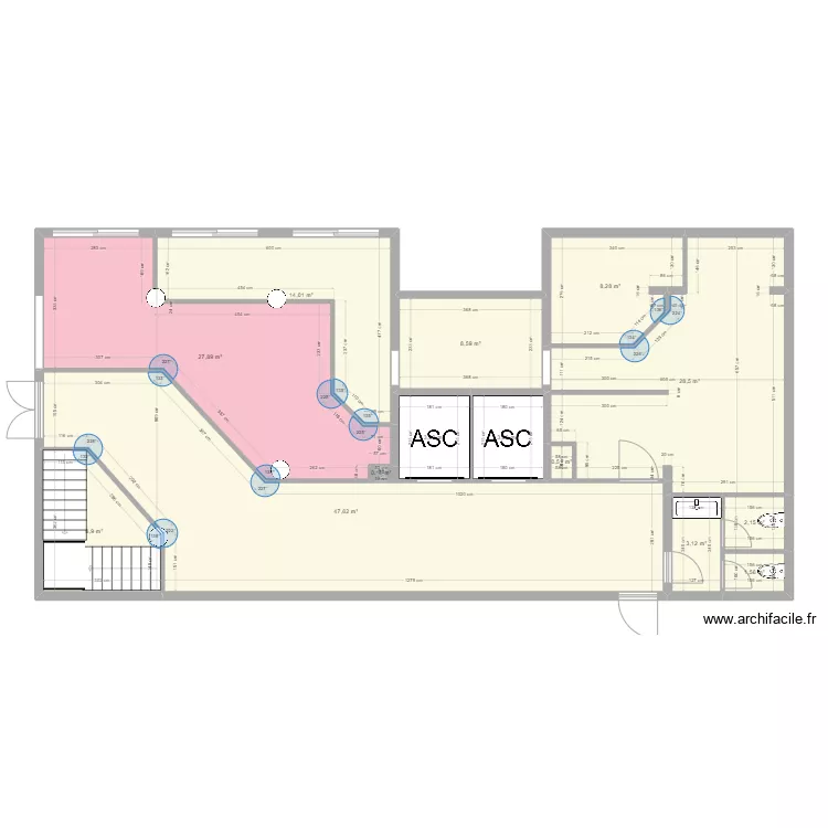 Reception Androm&egrave;de. Plan de 