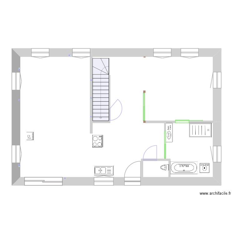 Elec salon. Plan de 1 pièce et 88 m2