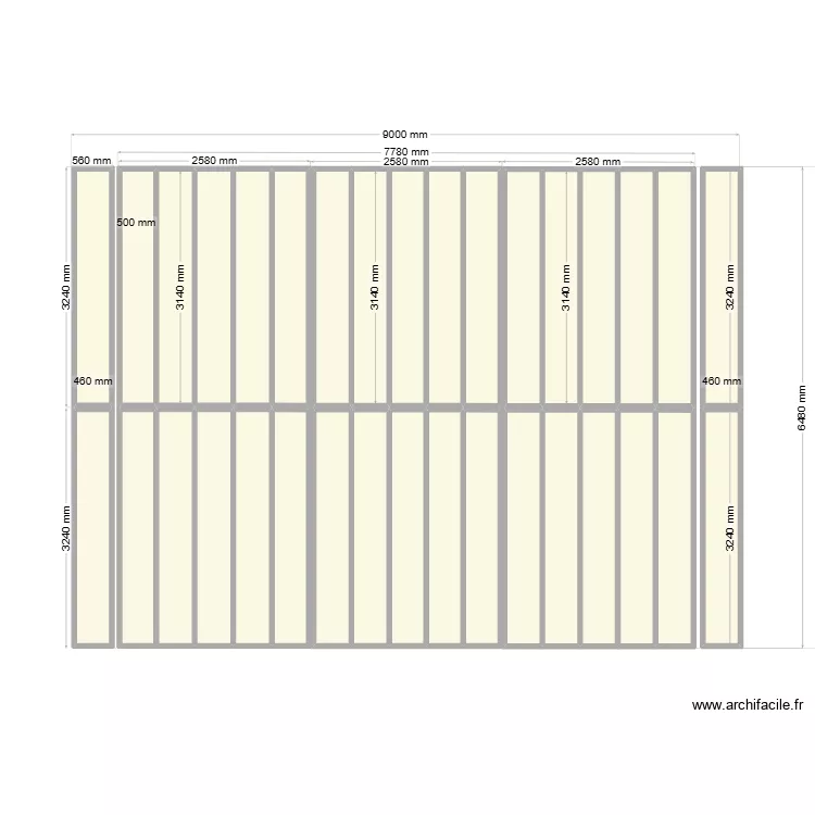 structure carport LES MAGES. Plan de 