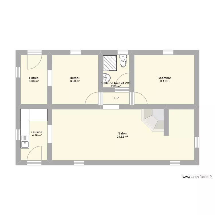 Maison de base. Plan de 7 Pièces et 50 m² Maison de base. Plan de 7 Pièces et 50 m²