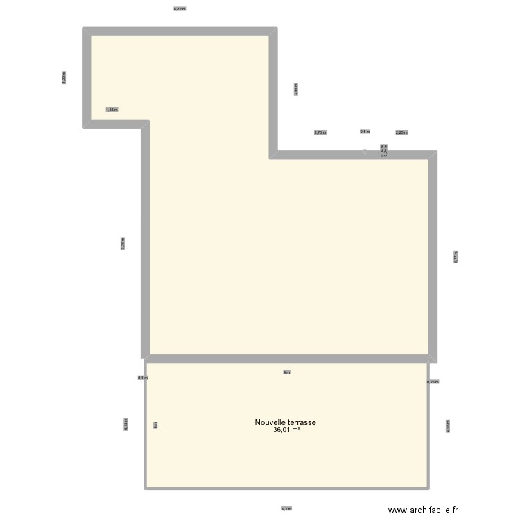 Ascou projet terrasse. Plan de 2 pièces et 112 m2
