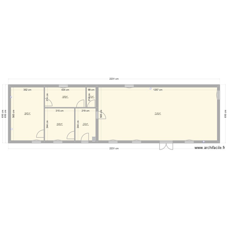 Longere St Germain. Plan de 6 pièces et 121 m2
