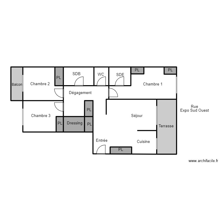 Plan ASSOUS. Plan de 17 pièces et 99 m2