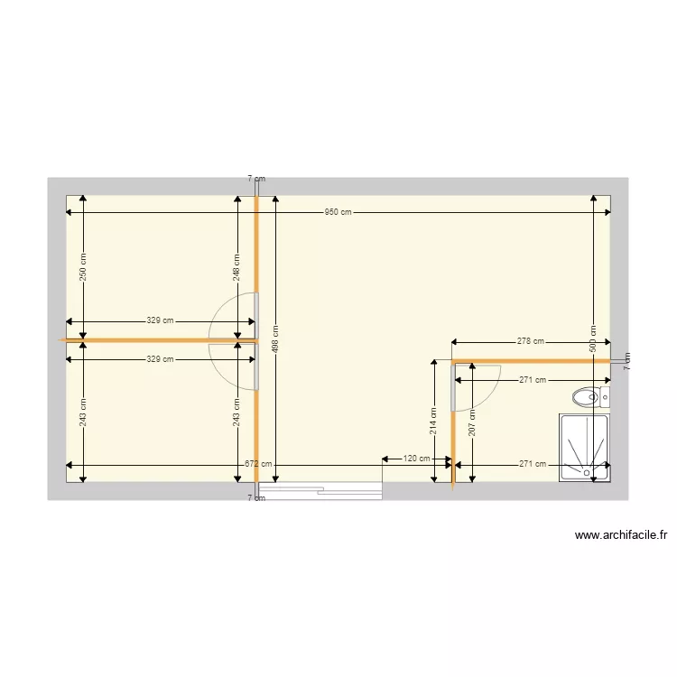 2026-05-02-GITE CHARLIE. Plan de 1  et 47 m²
