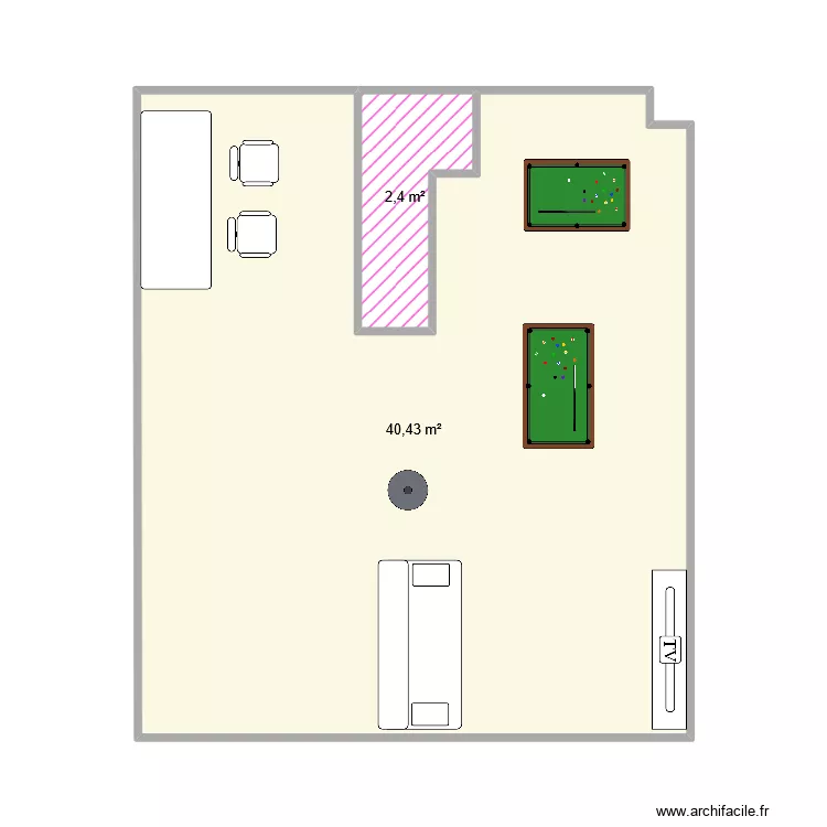 am&eacute;nagements combles. Plan de 2  et 43 m²