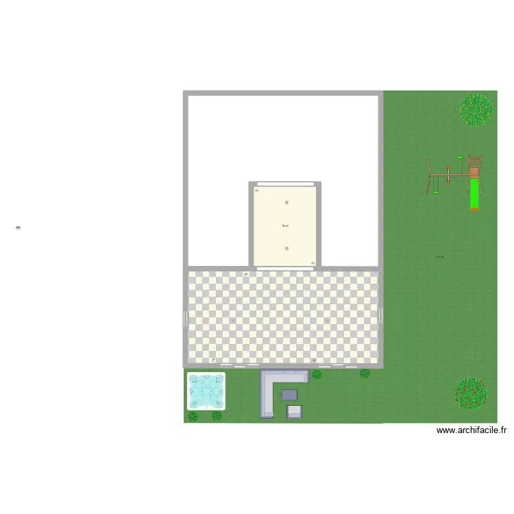 TP/10 LE JARDIN. Plan de 2 pièces et 85 m² TP/10 LE JARDIN. Plan de 2 pièces et 85 m²