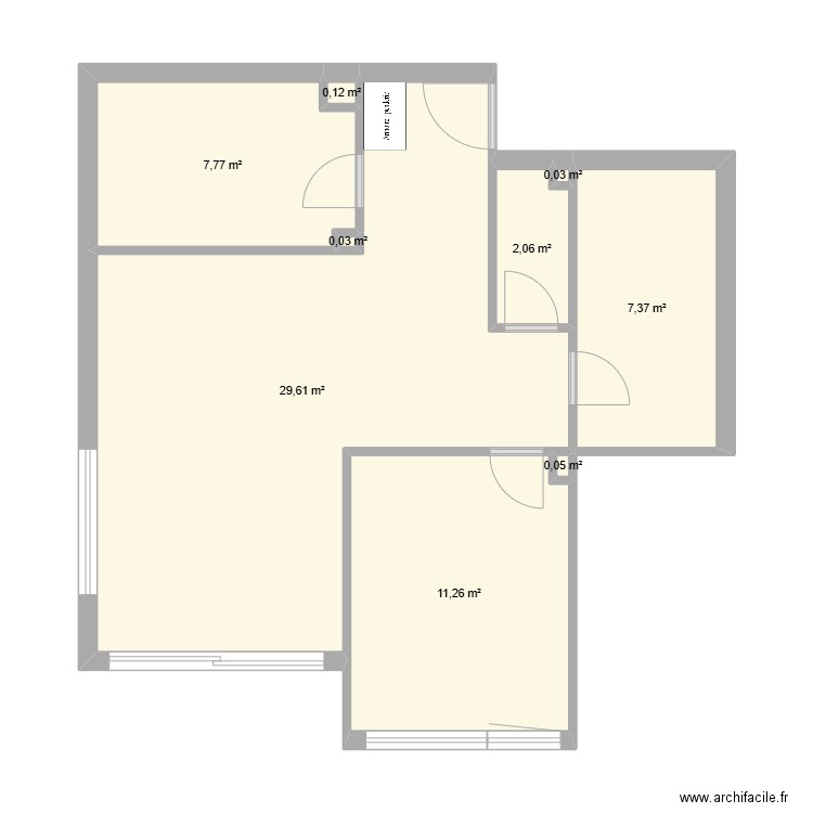 Charles - Existant. Plan de 9 pièces et 58 m2