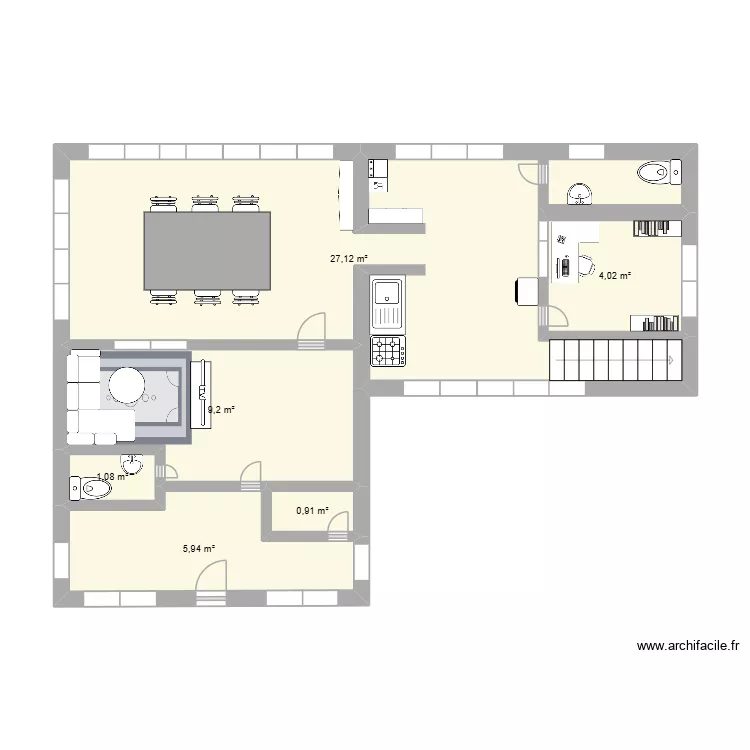 Camille. Plan de 6 et 48 m² Camille. Plan de 6 et 48 m²