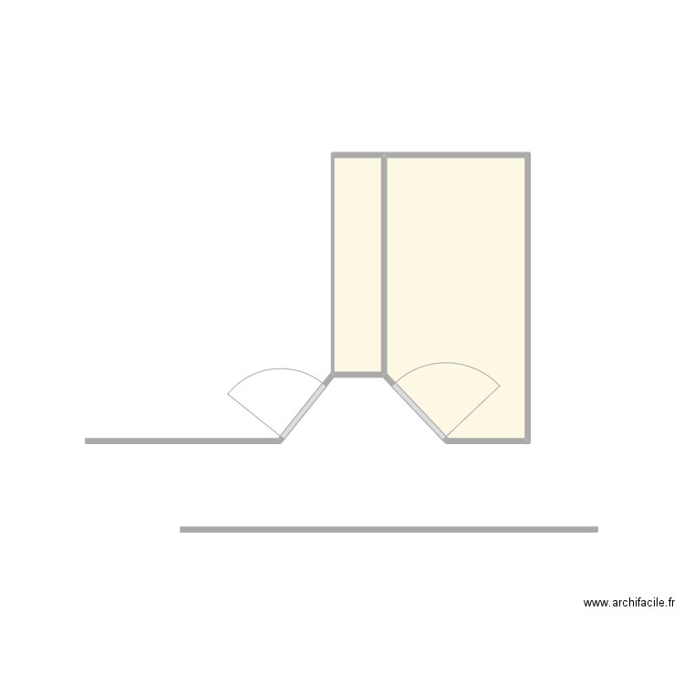 chambre. Plan de 2 pièces et 6 m2
