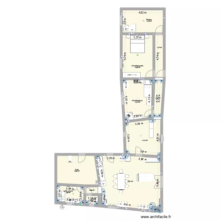Maison Futur. Plan de 12  et 122 m²