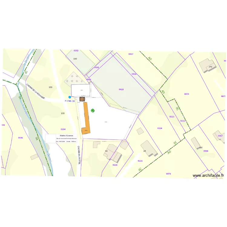 Buvette Broussan. Plan de 1  et 17 m²