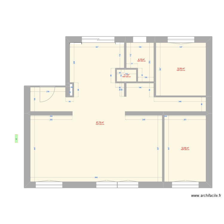 329 Voltaire. Plan de 11 pièces et 96 m2