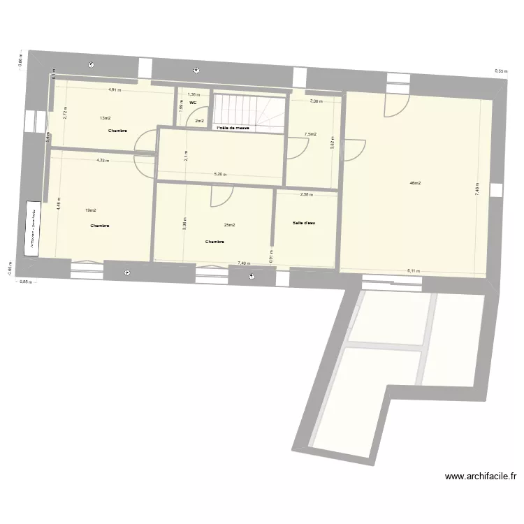 nouvelle c&ocirc;te aie aie aie. Plan de 6  et 311 m²