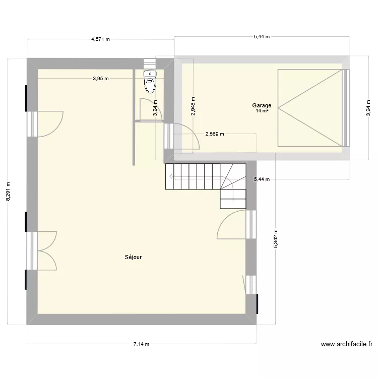 Maison Cerise. Plan de 2 et 56 m² Maison Cerise. Plan de 2 et 56 m²
