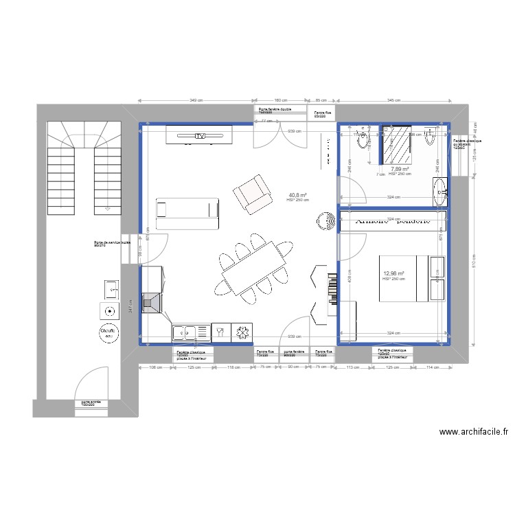 plan 2.4. Plan de 10 pièces et 192 m2