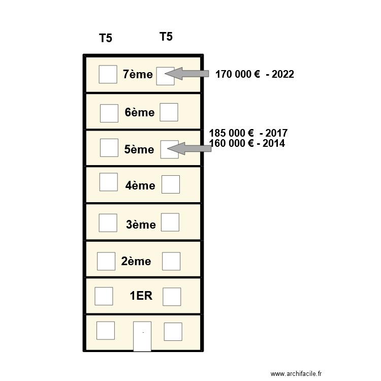 VENTES DURANCE III. Plan de 8 pièces et 37 m2