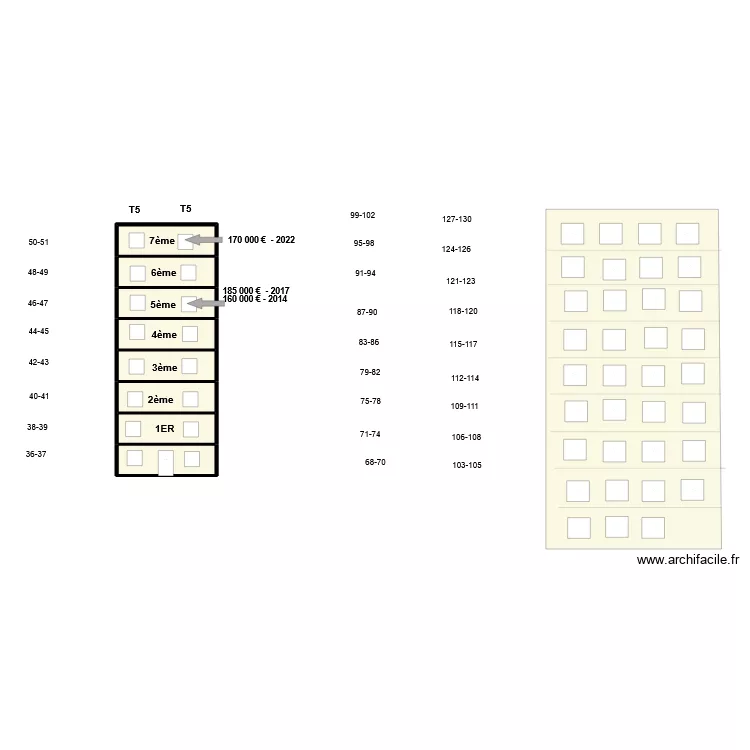 VENTES DURANCE III. Plan de 8  et 37 m²