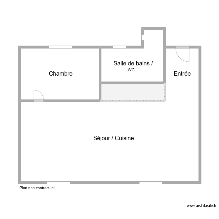 chamart. Plan de 4 pièces et 64 m2