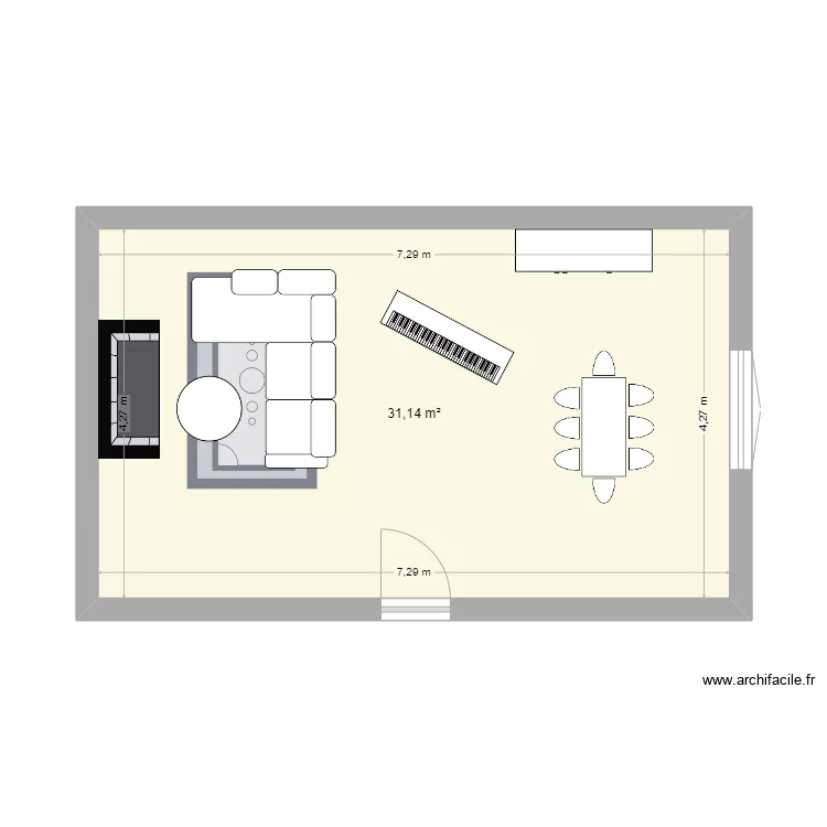 salon salle a manger. Plan de 
