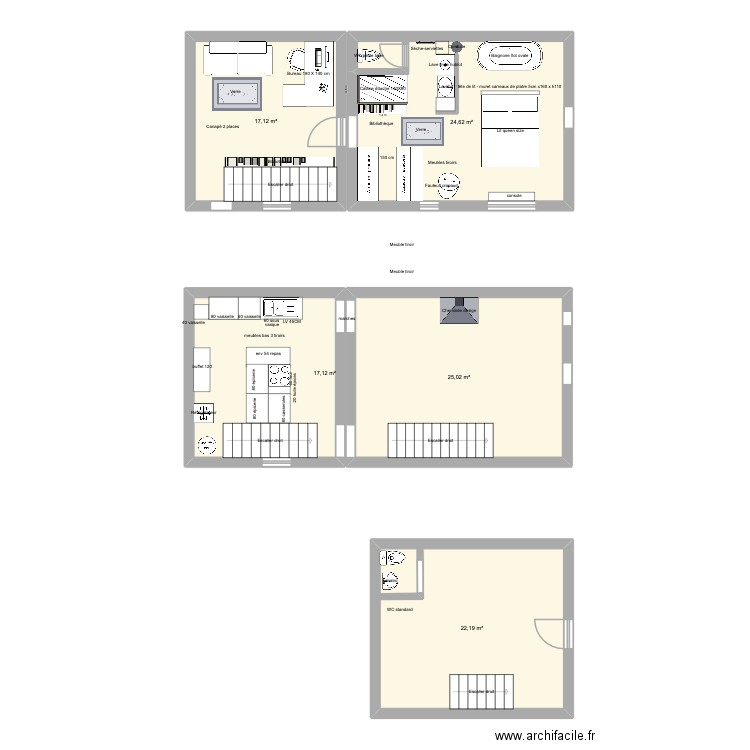 Anduzesept2025-cuisine version B. Plan de 5 pièces et 106 m2