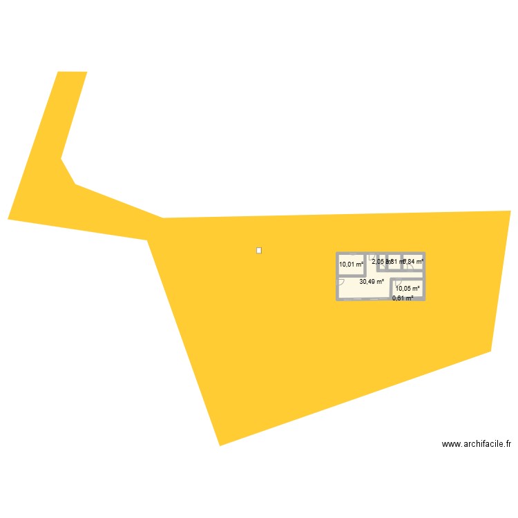 la goye- actuel. Plan de 7 pièces et 63 m2