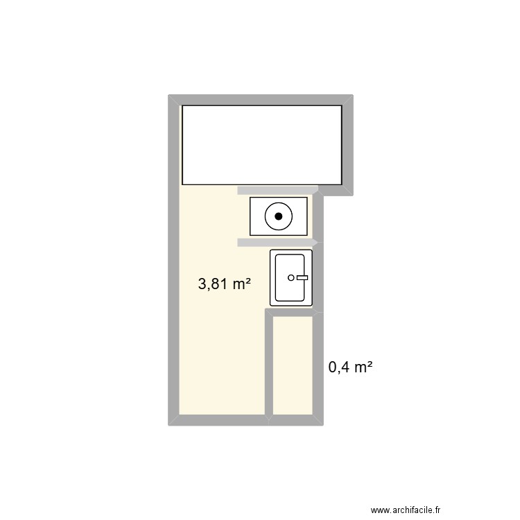 PLAN SALLE DE DOUCHE DUPUIS. Plan de 2 pièces et 4 m2