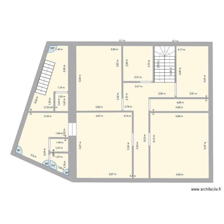 Taillefer Étage. Plan de 3 pièces et 126 m2