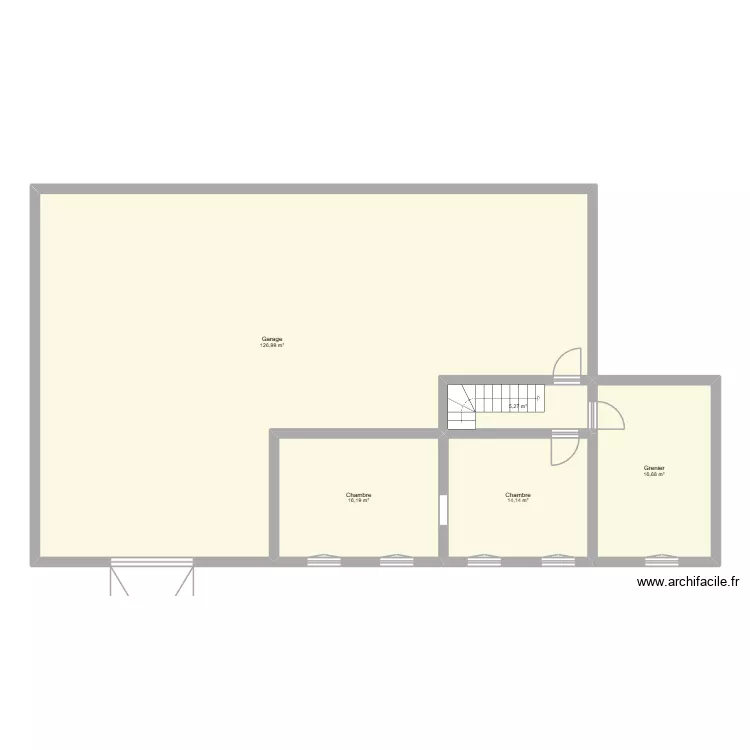 etage maison renove. Plan de 5  et 179 m²