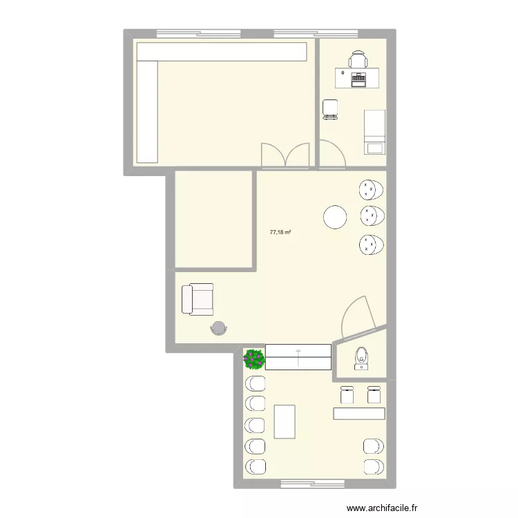 LABORATOIRE BELAIDI. Plan de 1  et 77 m²