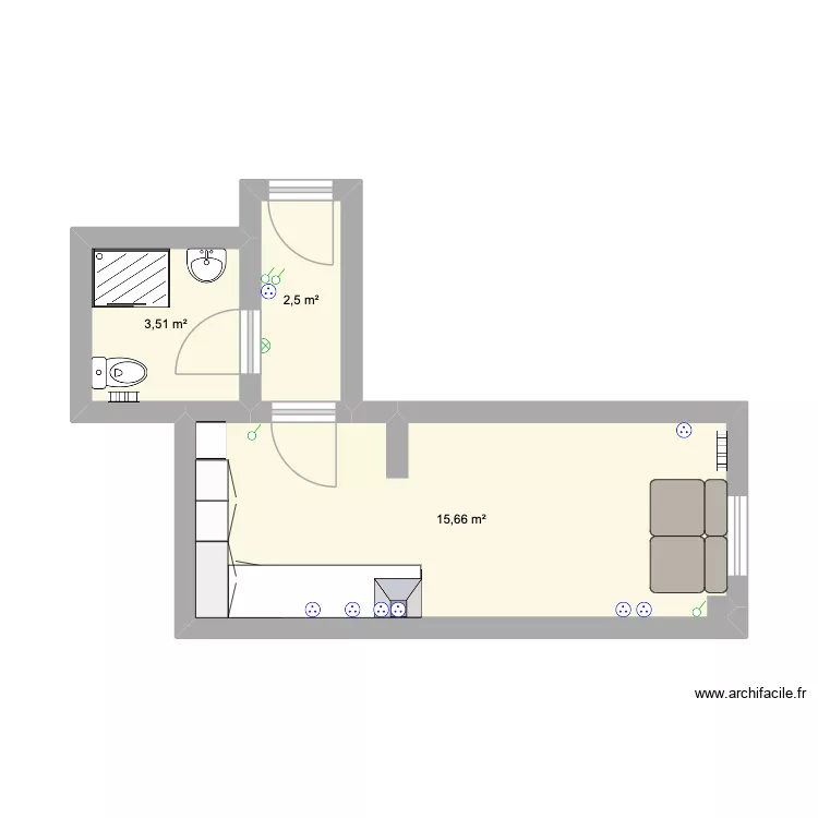 Fbomp deux. Plan de 3 et 22 m² Fbomp deux. Plan de 3 et 22 m²