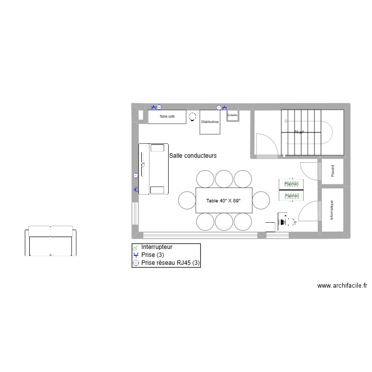 Deuxième étage SJ 1400 Louis-Marchand. Plan de 0 pièce et 0 m2