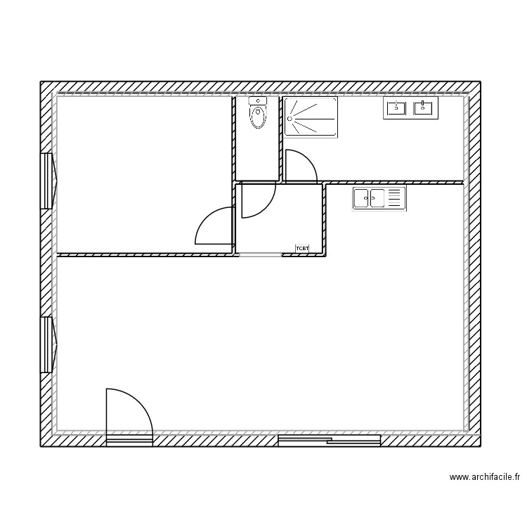 FOURNI. Plan de 6 pièces et 63 m2