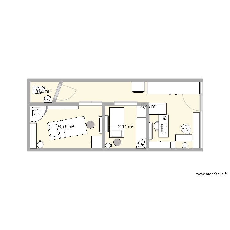 EVANESCENCE. Plan de 4 pièces et 13 m2
