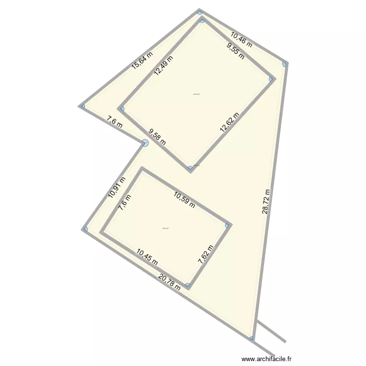 espace. Plan de 3  et 638 m²