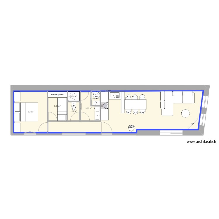 Airbnb 3. Plan de 7 pièces et 51 m2