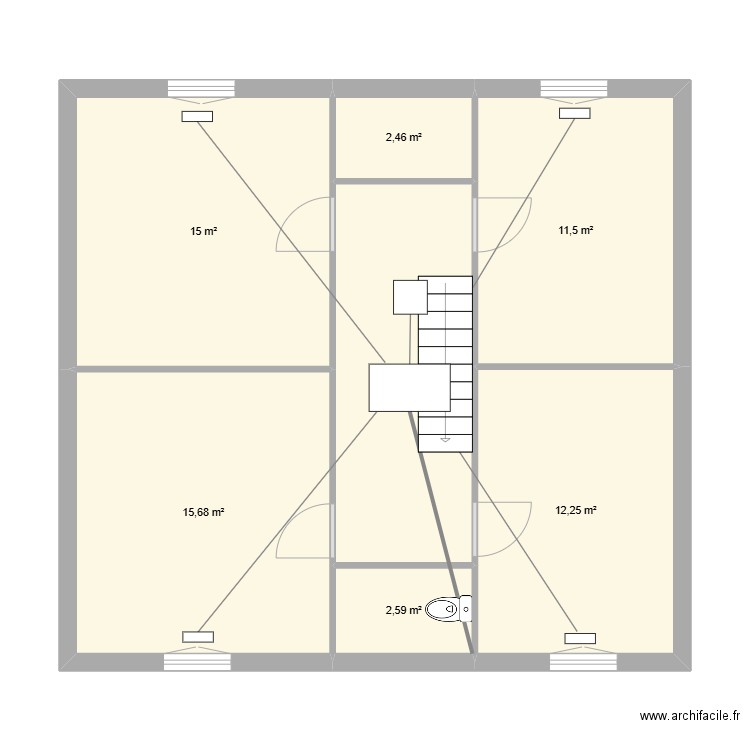 GAINABLE R+1. Plan de 7 pièces et 71 m2