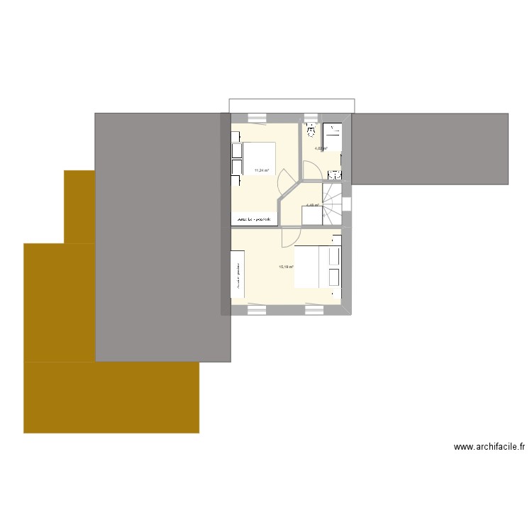 RESIDENCE ST MICHEL ETAGE V2. Plan de 4 pièces et 35 m2