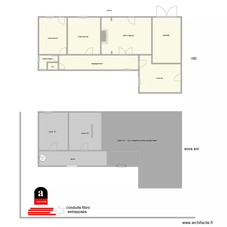 valfin am. Plan de 13  et 180 m²