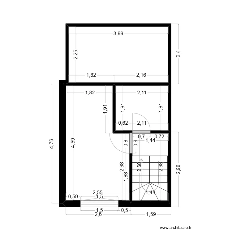 Pontisse  2&egrave;me &eacute;tage. cotations. Plan de 