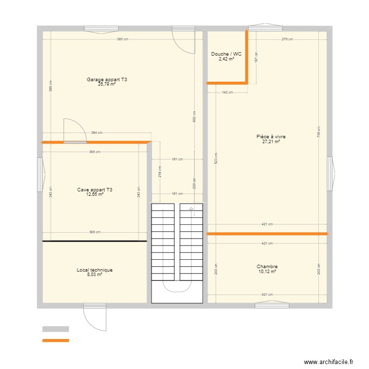 Tilleroyes projet YB. Plan de 42 pièces et 368 m2