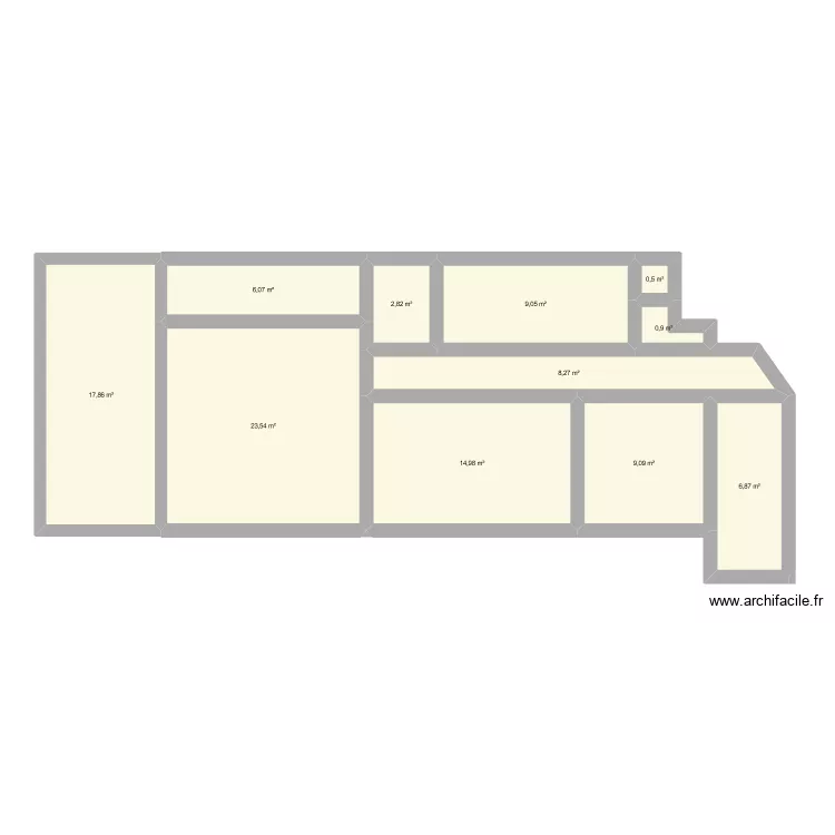 modelisation. Plan de 11 Pièces et 100 m²