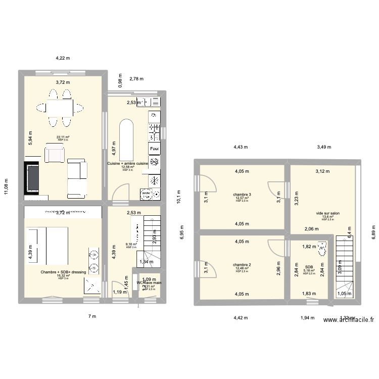 RDC ST FELIX. Plan de 9 pièces et 105 m2