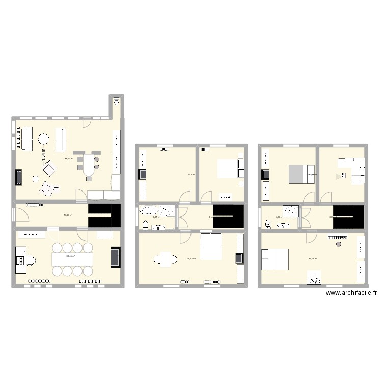 croix. Plan de 11 pièces et 238 m2