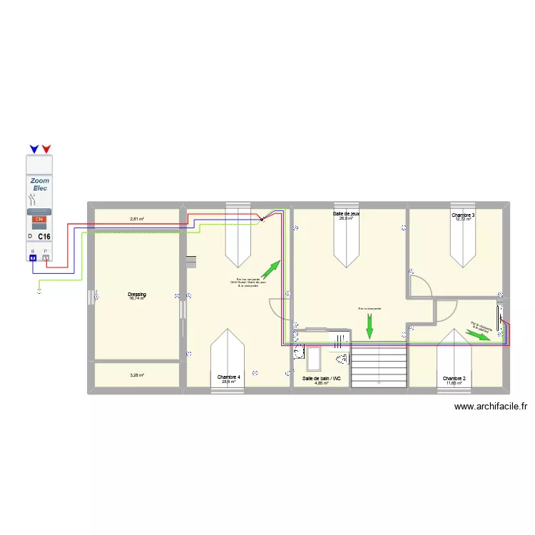 Climatisation/Chauffage r&eacute;versible (CH2). Plan de 8  et 108 m²